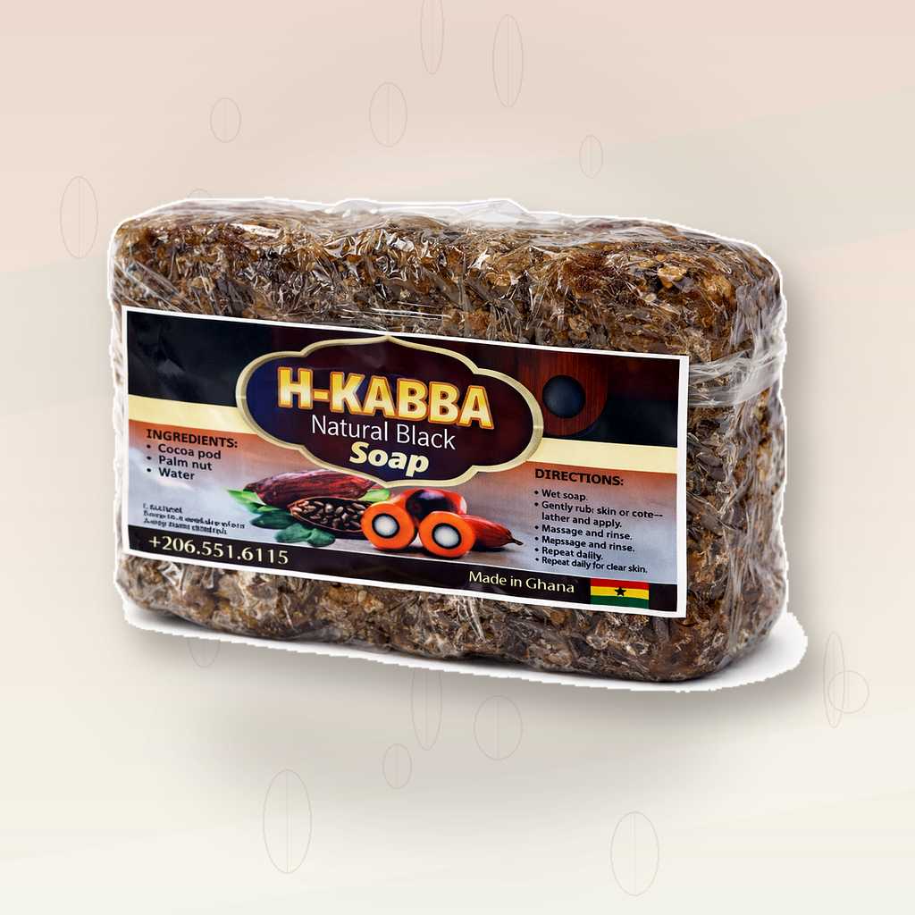 African Black Soap Bar – Authentic Ghana Natural Black Soap with Cocoa Pod Ash & Palm Kernel Oil – Handmade Traditional Black Soap for Face, Body & Hair Cleansing, All Skin Types