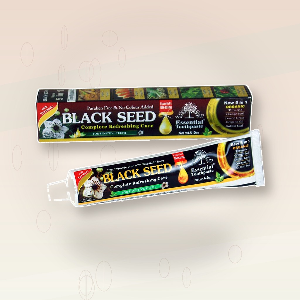 6-Tube Black Seed Toothpaste 5 in 1 Essential 100% Fluoride Free & Vegetable Bas