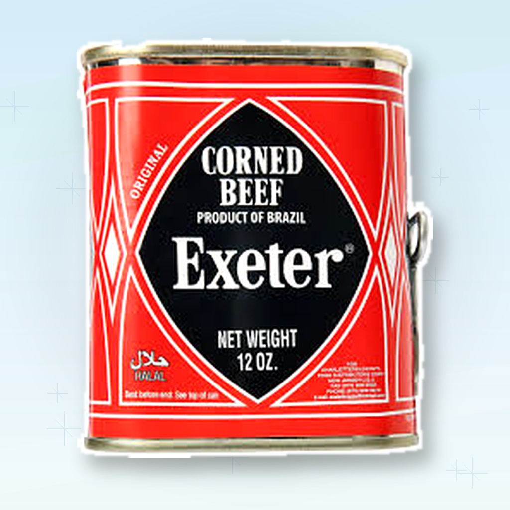 Exeter Corned Beef 12 oz Can – Premium Brazilian Corned Beef, Halal Certified Canned Beef, Fully Cooked Ready to Eat, High Protein Shelf Stable Meat, Imported Corned Beef from Brazil, Classic Corned Beef for Breakfast, Hash, Sandwiches & Cooking