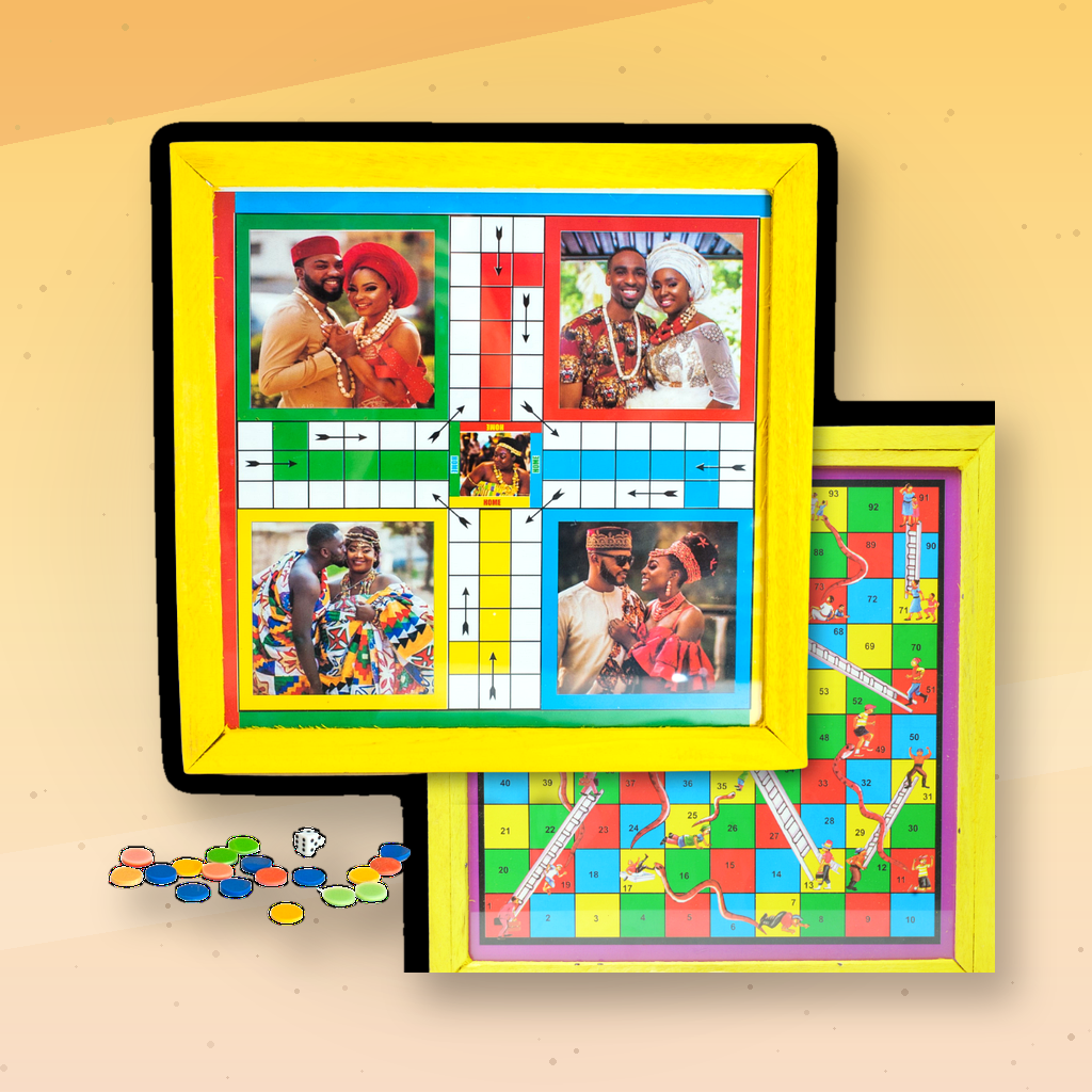 Multicolor Wooden Two Sided Ludo Board Game Family Set