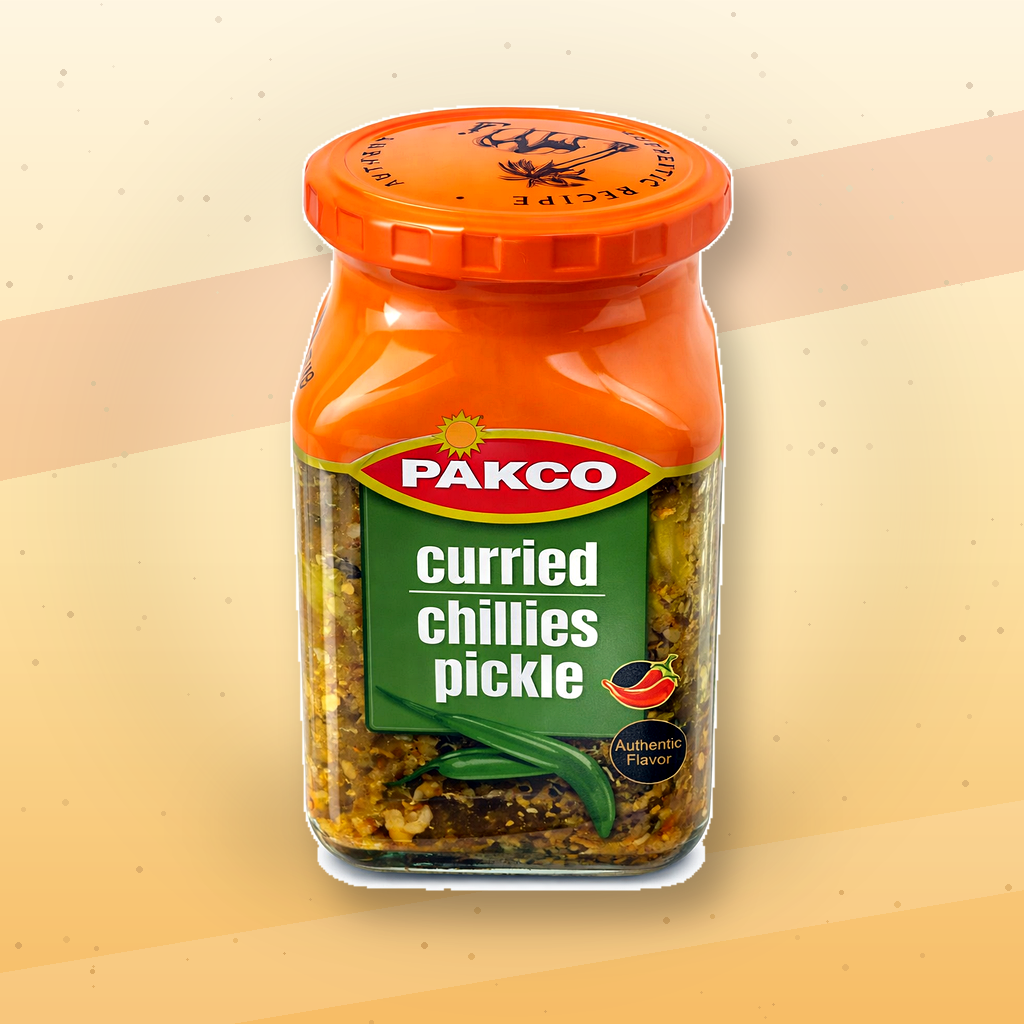 PAKCO Curried Chillies Pickle – Authentic South African Style Chilli Pickle, Spicy Curried Green Chillies in Oil, Traditional Savory Condiment, Gourmet Hot Pepper Relish for Rice, Roti, Sandwiches, BBQ, Marinades and Cooking, Bold Flavor Pantry Essential