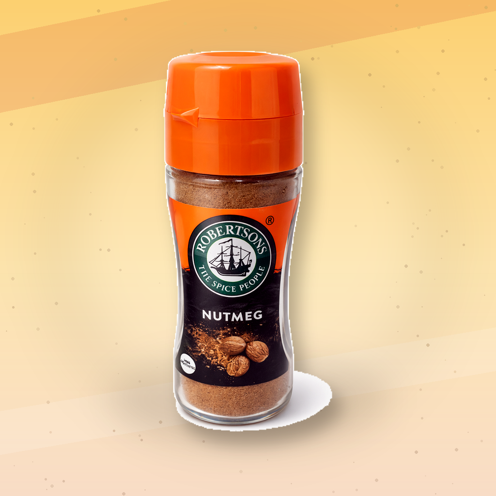 Robertsons Ground Nutmeg Spice, Premium Aromatic Nutmeg Powder, Warm Sweet Baking Spice for Cakes, Desserts, Coffee, Oatmeal, Custards and Savory Cooking, Fine Ground Natural Nutmeg Seasoning, Gourmet Kitchen Spice Bottle