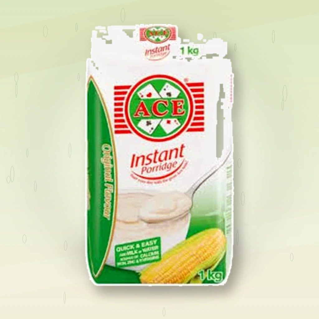Ace Instant Porridge 1kg – Original Flavor Maize Porridge Mix, Quick & Easy Cornmeal Breakfast, Smooth Creamy Texture, Just Add Milk or Water, Energy-Rich Instant Meal for Family Nutrition