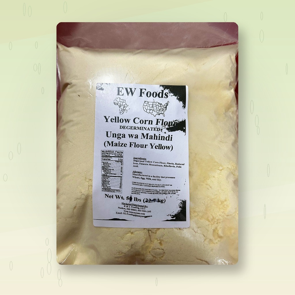 EW Foods Yellow Corn Flour – Degerminated Maize Flour | Unga Wa Mahindi | 5lb Bag