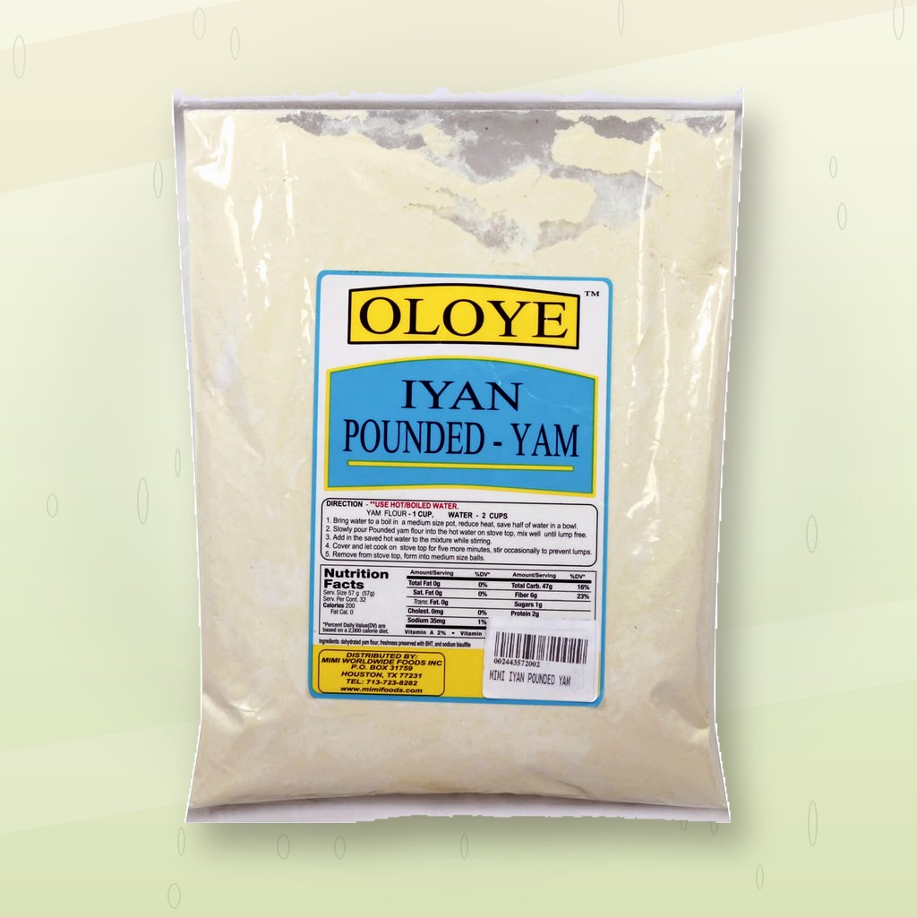 Oloye Iyan Pounded Yam Flour – Authentic Nigerian Pounded Yam Powder for Smooth Swallow, Gluten Free Yam Flour, Premium African Food Staple for Fufu, Iyan, Poundo Yam, Traditional African Meals, Easy to Prepare, Long Grain Yam Flour